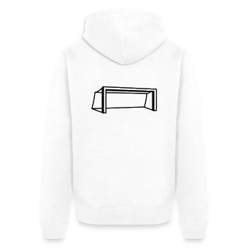 Soccer Goal Design - Unisex Premium Organic Zip Hoodie - white - Back - Thijin (182cm)