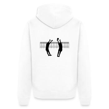 Volleyball - Unisex Premium Bio Zip Hoodie - Weiß - Hinten - Thijin (182cm)