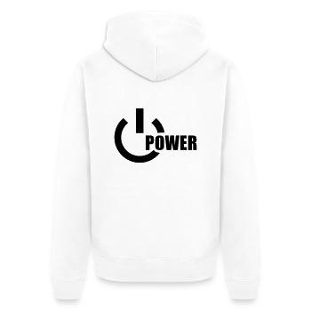 Power - Unisex Premium Organic Zip Hoodie - white - Back - Thijin (182cm)