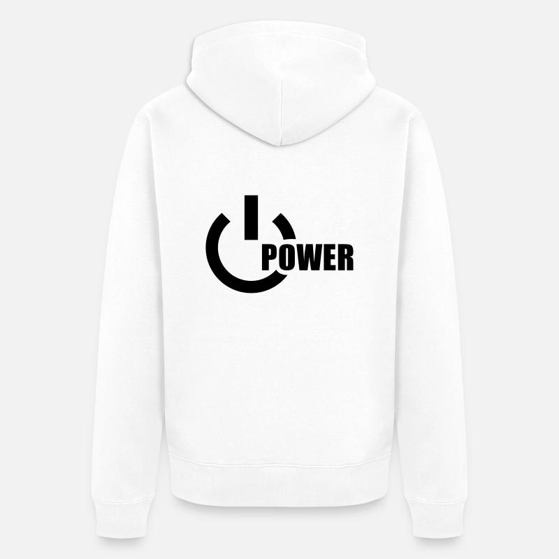 Power - Veste à capuche bio Premium Unisexe - blanc