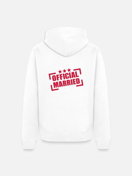 Official Married - Unisex Premium Organic Zip Hoodie - white