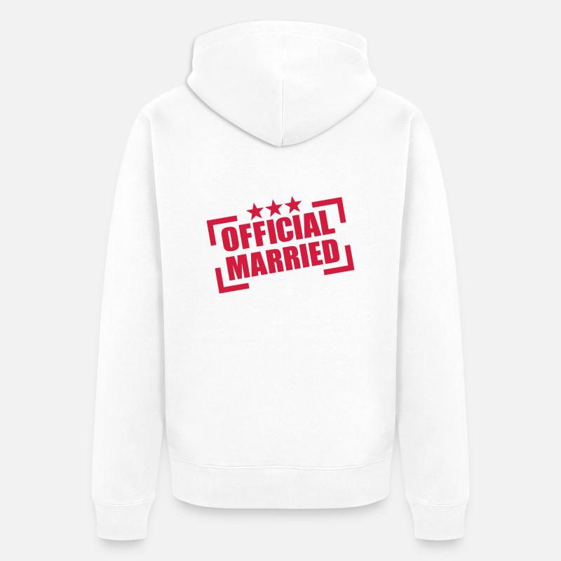 Official Married - Veste à capuche bio Premium Unisexe - blanc