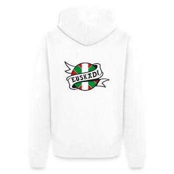 euskadi - pays basque 18 - Veste à capuche bio Premium Unisexe - blanc - Dos - Thijin (182cm)