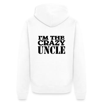 I'm the crazy Uncle - Unisex Premium Organic Zip Hoodie - white - Back - Thijin (182cm)