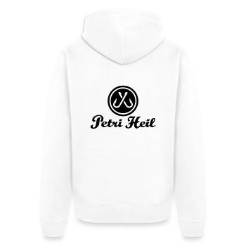 Petri Heil - Unisex Premium Bio Zip Hoodie - Weiß - Hinten - Thijin (182cm)