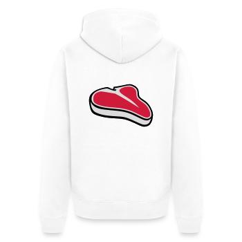 Steak - Unisex Premium Bio Zip Hoodie - Weiß - Hinten - Thijin (182cm)