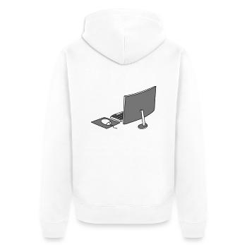 souris clavier écran bureau à domicile bureau travail - Veste à capuche bio Premium Unisexe - blanc - Dos - Thijin (182cm)