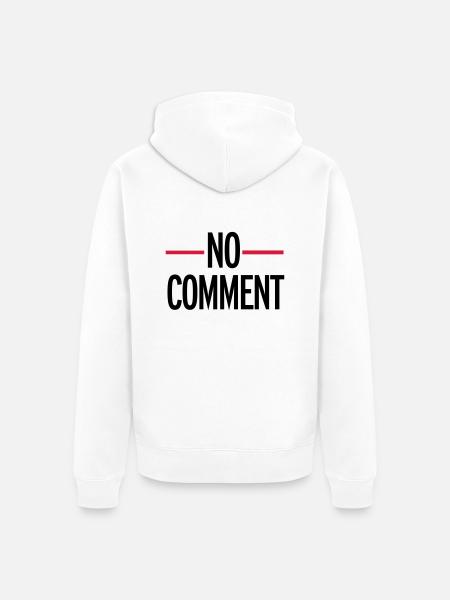 No Comment - Felpa con cappuccio ecologica premium unisex - bianco