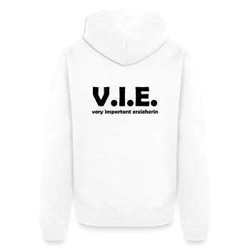 erzieherin - Unisex Premium Bio Zip Hoodie - Weiß - Hinten - Thijin (182cm)