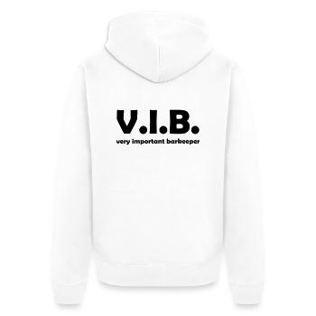 barkeeper - Unisex Premium Bio Zip Hoodie - Weiß - Hinten - Thijin (182cm)