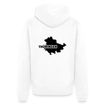 Thüringen - Unisex Premium Bio Zip Hoodie - Weiß - Hinten - Thijin (182cm)