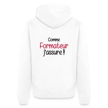 Formateur / Formatrice / Formation / Education - Veste à capuche bio Premium Unisexe - blanc - Dos - Thijin (182cm)