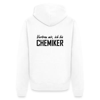 Chemiker - Unisex Premium Bio Zip Hoodie - Weiß - Hinten - Thijin (182cm)