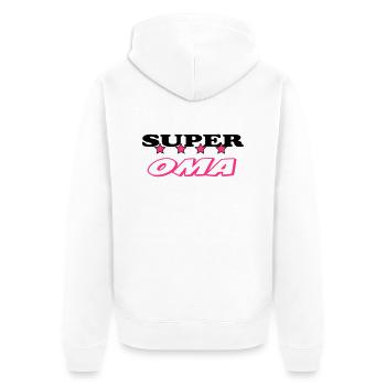 Super oma - Unisex Premium Bio Zip Hoodie - Weiß - Hinten - Thijin (182cm)