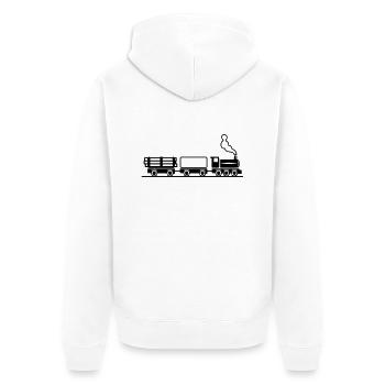 dampflok chemin de fer train de marchandises de jo - Veste à capuche bio Premium Unisexe - blanc - Dos - Thijin (182cm)