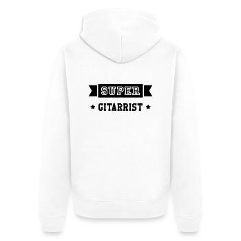 Gitarre - Gitarrist - Gitarristin - Musik - Rock - Unisex Premium Bio Zip Hoodie - Weiß - Hinten - Thijin (182cm)