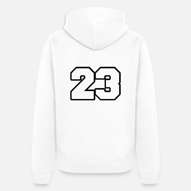 23 - Veste à capuche bio Premium Unisexe - blanc