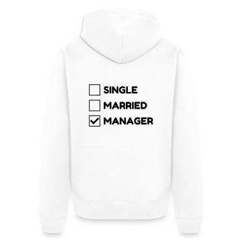 Manager Boss Chef Patron Work Job Society - Unisex Premium Organic Zip Hoodie - white - Back - Thijin (182cm)