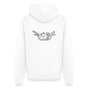 gemüse teller suppe - Unisex Premium Bio Zip Hoodie - Weiß - Hinten - Thijin (182cm)