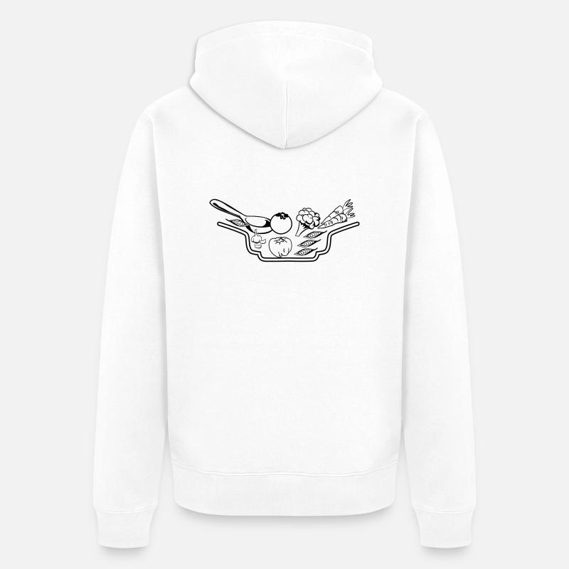gemüse teller suppe - Unisex Premium Bio Zip Hoodie - Weiß