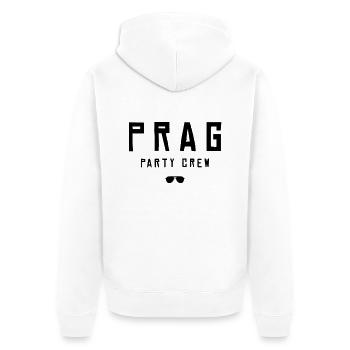 prag party crew cool - Unisex Premium Bio Zip Hoodie - Weiß - Hinten - Thijin (182cm)