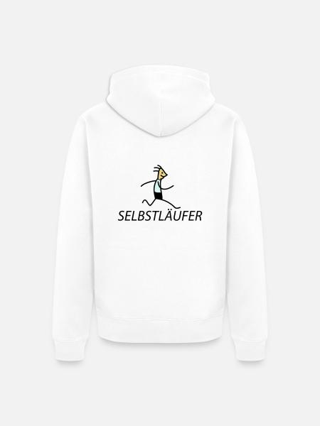 Selbstläufer (b) - Unisex Premium Bio Zip Hoodie - Weiß