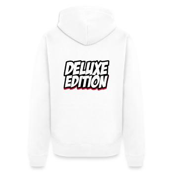 deluxe_edition_002 - Unisex Premium Bio Zip Hoodie - Weiß - Hinten - Thijin (182cm)