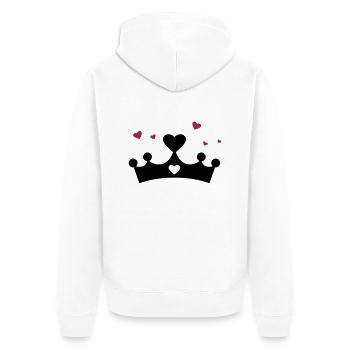 Princess, Crown, Hearts, Christmas, Birthday, Gift - Veste à capuche bio Premium Unisexe - blanc - Dos - Thijin (182cm)