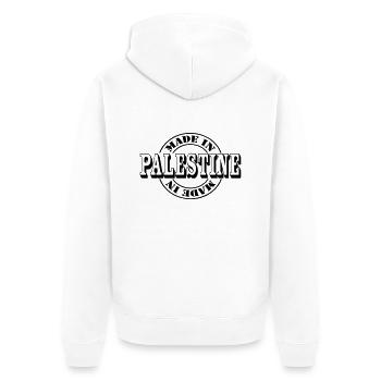 made in palestine m1k2 - Unisex Premium Bio Zip Hoodie - Weiß - Hinten - Thijin (182cm)