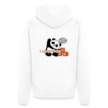 Panda Speech Therapist - Unisex Premium Organic Zip Hoodie - white - Back - Thijin (182cm)