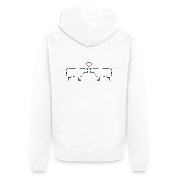 cows in love - Unisex Premium Bio Zip Hoodie - Weiß - Hinten - Thijin (182cm)