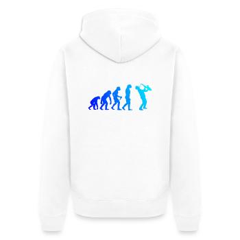 Saxophone Evolution Saxophoniste Sax Men Boys - Veste à capuche bio Premium Unisexe - blanc - Dos - Thijin (182cm)