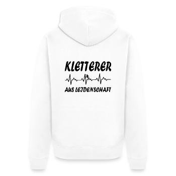 climbing - Unisex Premium Bio Zip Hoodie - Weiß - Hinten - Thijin (182cm)