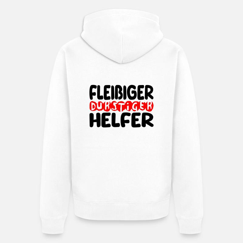 fleißiger durstiger helfer - Unisex Premium Bio Zip Hoodie - Weiß