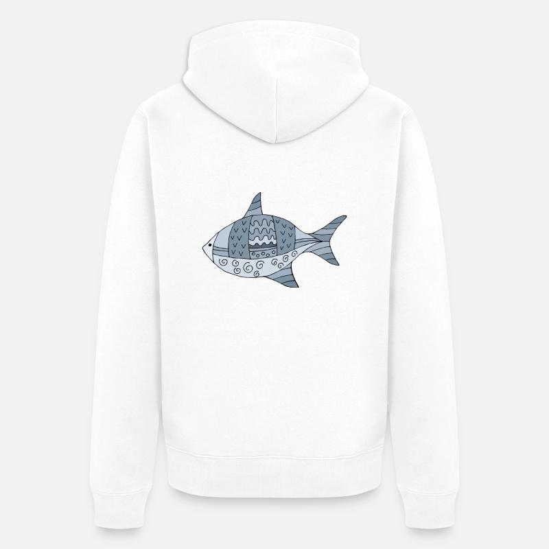 Poisson - Veste à capuche bio Premium Unisexe - blanc