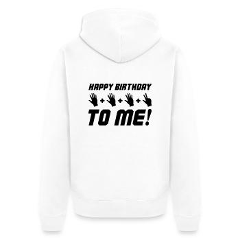 Joyeux anniversaire à moi 18 - Veste à capuche bio Premium Unisexe - blanc - Dos - Thijin (182cm)