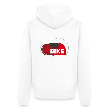 Triathlon bike - Unisex Premium Bio Zip Hoodie - Weiß - Hinten - Thijin (182cm)