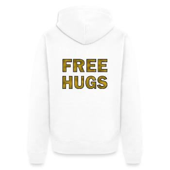 Câlins gratuits dorés - Veste à capuche bio Premium Unisexe - blanc - Dos - Thijin (182cm)