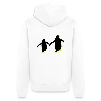 pinguin silhouette 2 - Unisex Premium Bio Zip Hoodie - Weiß - Hinten - Thijin (182cm)