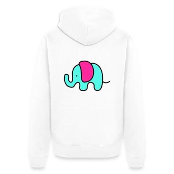 baby elefant - Unisex Premium Bio Zip Hoodie - Weiß - Hinten - Thijin (182cm)