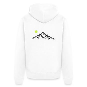 Montagnes - Veste à capuche bio Premium Unisexe - blanc - Dos - Thijin (182cm)