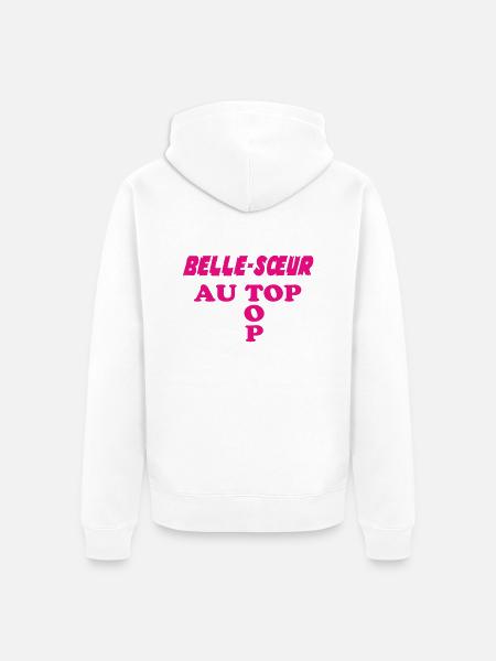 Schwägerin an der Spitze - Unisex Premium Bio Zip Hoodie - Weiß