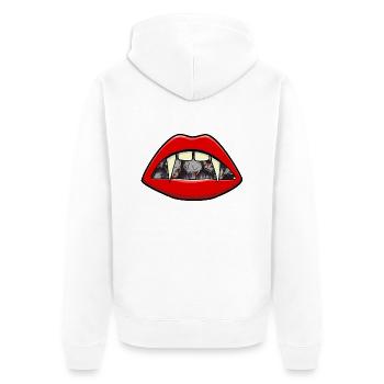 Halloween Vampire Mouth Bloodsucker Vampire - Unisex Premium Organic Zip Hoodie - white - Back - Thijin (182cm)