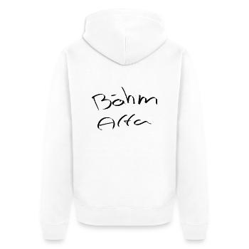 baehm - Unisex Premium Bio Zip Hoodie - Weiß - Hinten - Thijin (182cm)