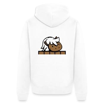 Pferd hinter Zaun versteckt Holz Mauer Stalltür - Unisex Premium Bio Zip Hoodie - Weiß - Hinten - Thijin (182cm)