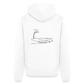 Basketball Court - Unisex Premium Bio Zip Hoodie - Weiß - Hinten - Thijin (182cm)