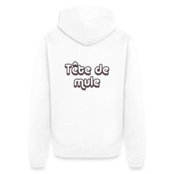 tete_de_mule - Veste à capuche bio Premium Unisexe - blanc - Dos - Thijin (182cm)