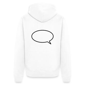 Sprechblase (rund) - Unisex Premium Bio Zip Hoodie - Weiß - Hinten - Thijin (182cm)