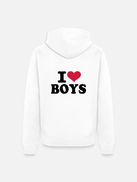 Boys - Unisex Premium Organic Zip Hoodie - white