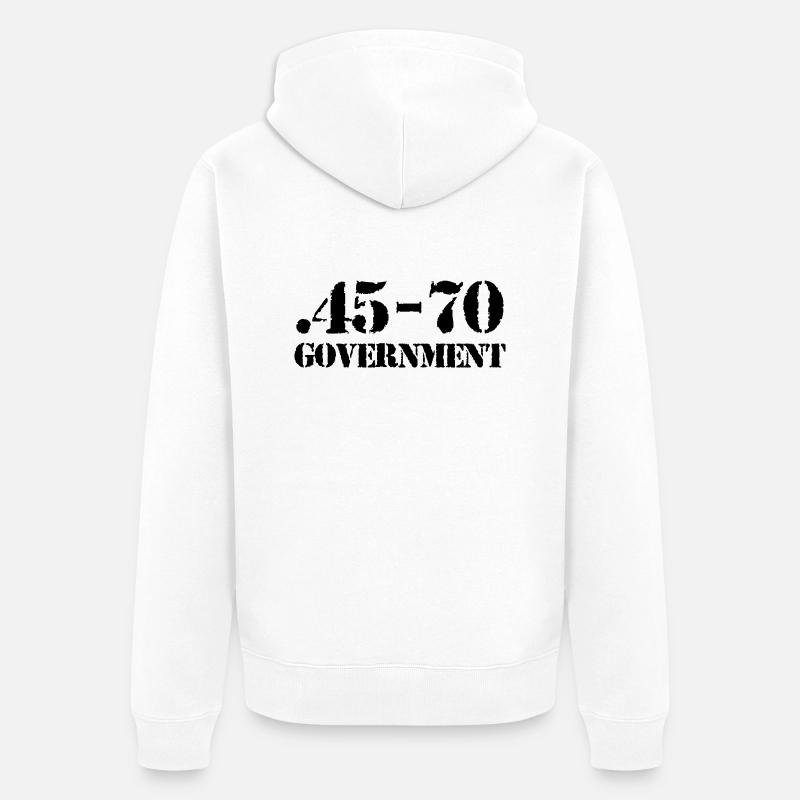45-70 caliber ammo - Unisex Premium Bio Zip Hoodie - Weiß
